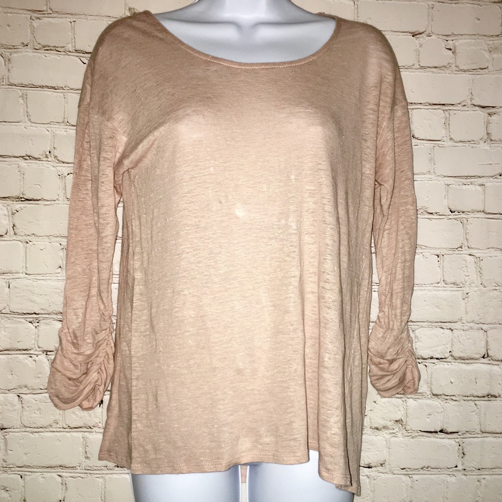 6/$20 GIBSON blush blouse 100% linen
